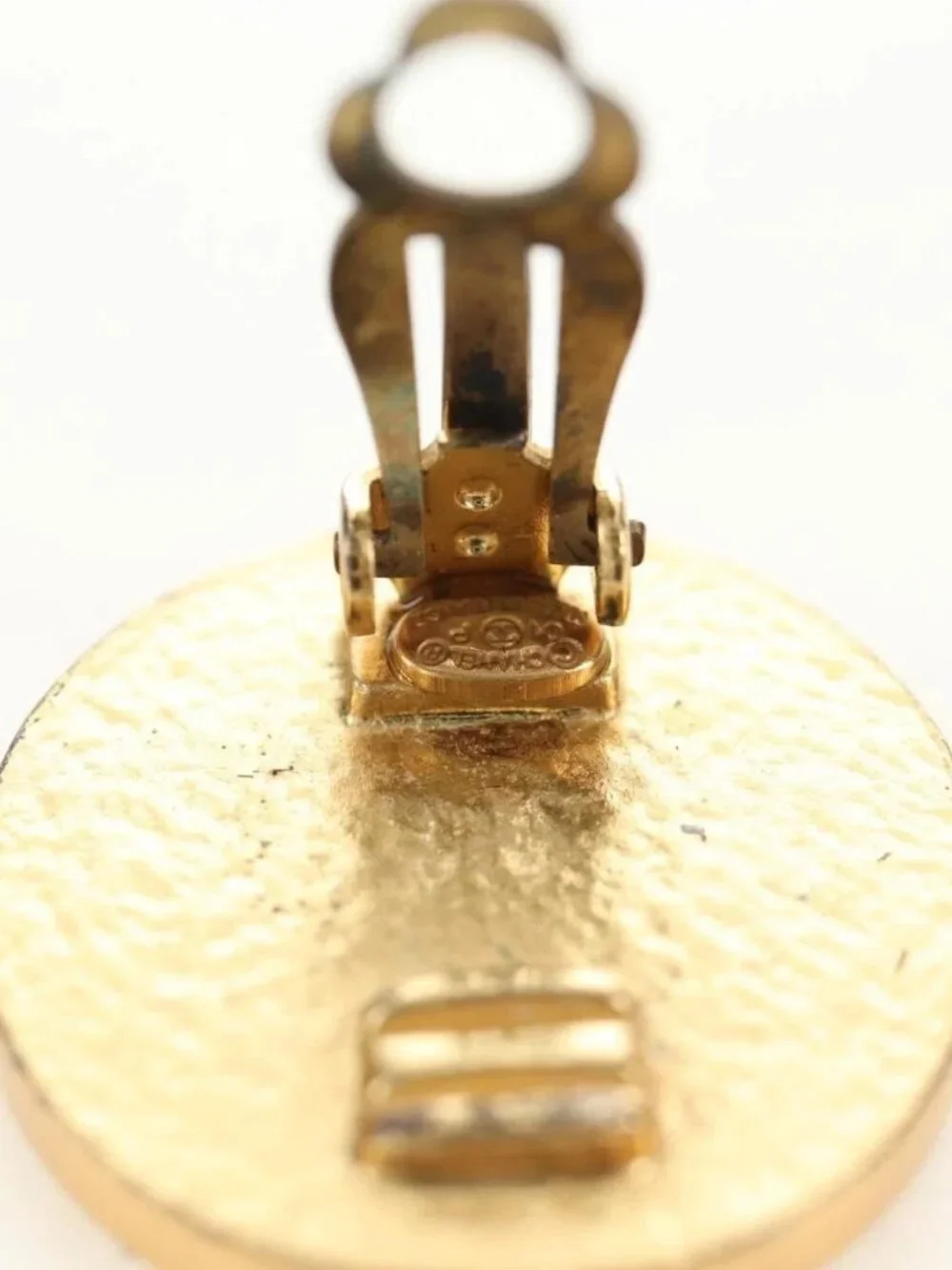 CHANEL Earring metal Gold Tone CC Auth 180939M